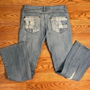 Vanilla Star Vintage Patchwork Flare Jeans